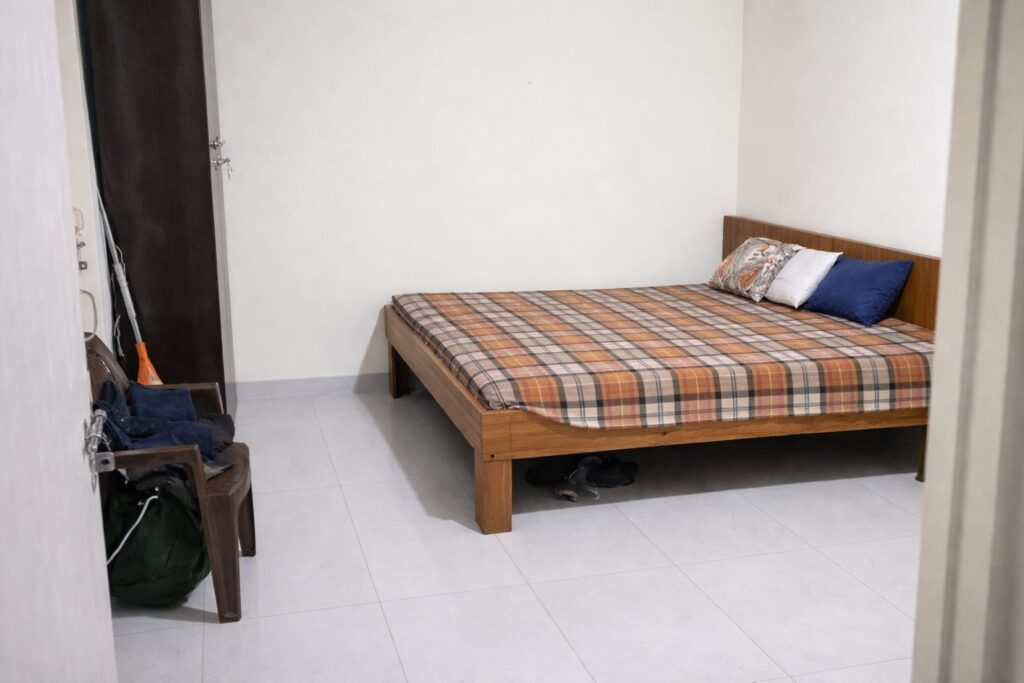 "AC room with attached washroom & kitchen at Neeldhari House PG  Rajpura"